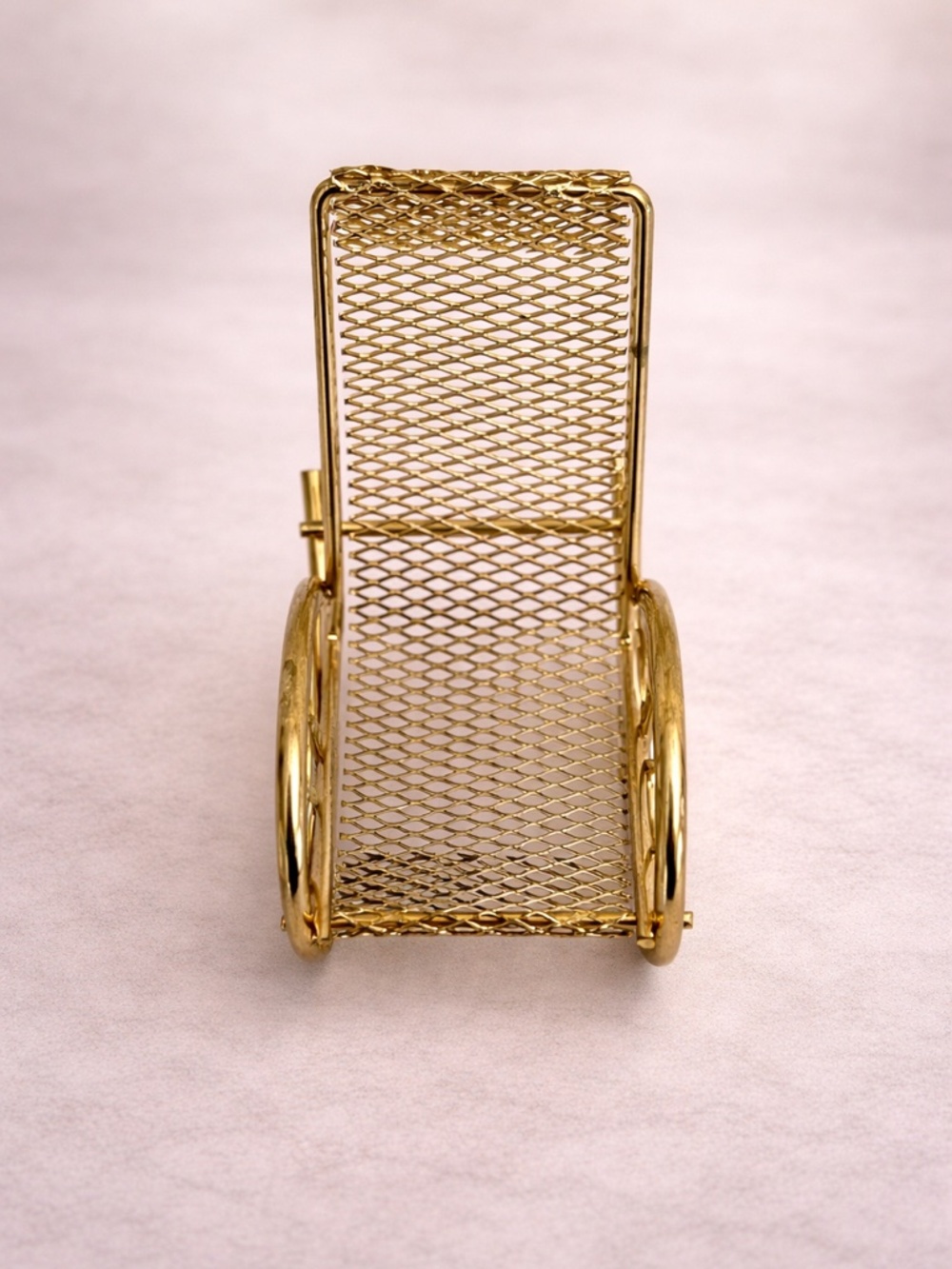 Vintage Miniature Brass Rocking Chair Dollhouse Furniture 3” High